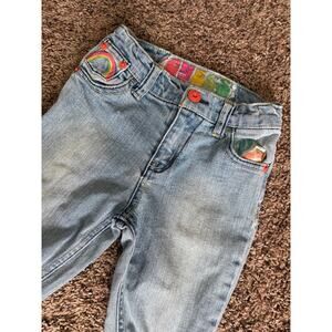 Vintage Guess Kids Denim Jeans Size 4 Blue 90s Retro Triangle Logo High Waist